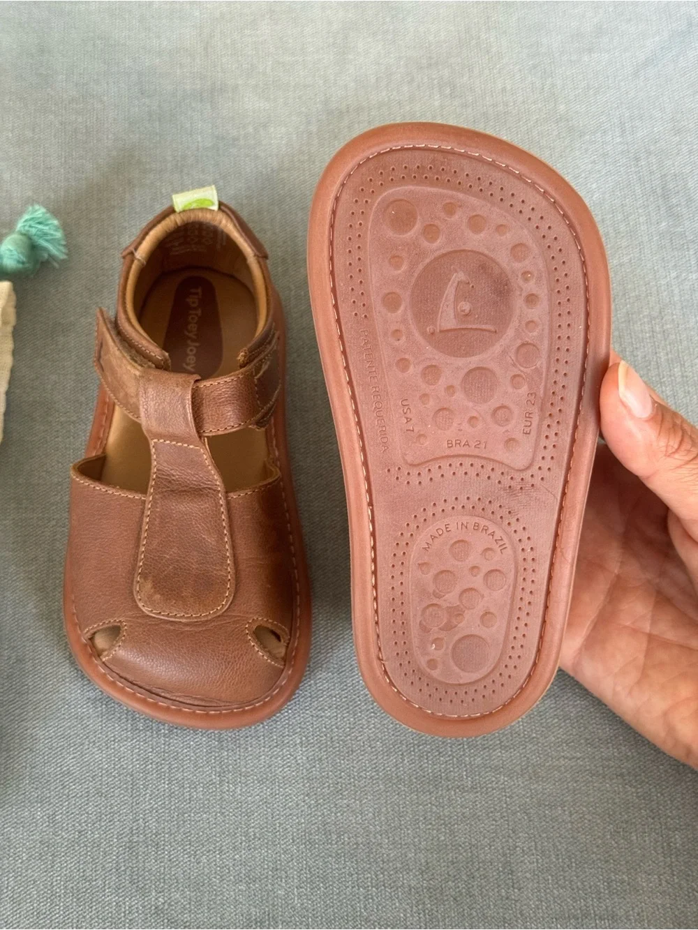 Tip Toey Joey Brown Leather Kids Sandals